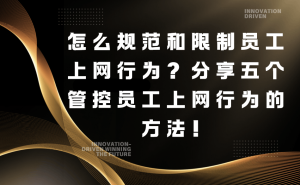 员工上班总“摸鱼”？别愁！这五个上网行为管控方法助你提升效率