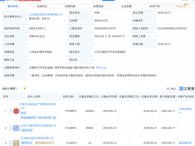中信金融资产等新设企管中心，出资额40亿