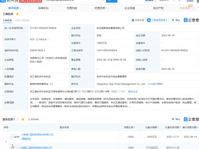錦江酒店在杭州成立新公司，含旅游開發(fā)相關(guān)業(yè)務(wù)