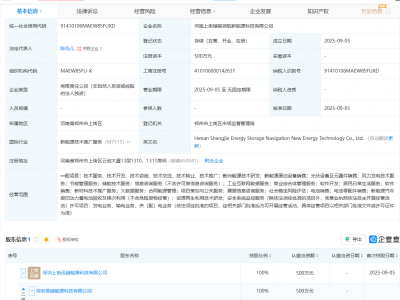 赣锋锂业在河南成立储能领航新能源科技公司