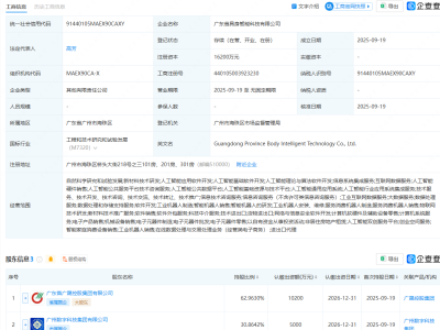 广东省具身智能科技公司注册成立
