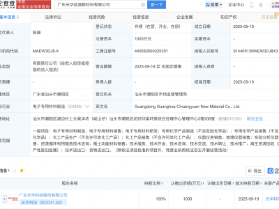 光华科技成立新材料公司，含稀土功能材料业务