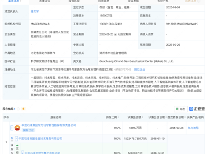 中石油天然气集团在河北新设物理中心公司，含AI业务