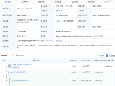 厦门象屿集团在上海新设房地产开发公司