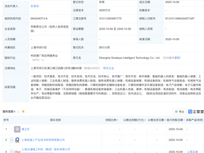 上海沿浦等成立新公司，含智能机器人业务