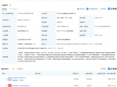 纵横股份等在河北成立航空科技公司