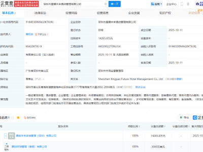 腾讯关联公司在深圳成立星耀未来酒店管理公司