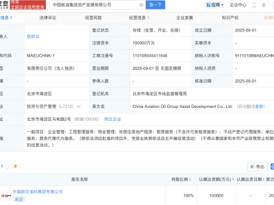 中国航油集团资产发展公司成立，注册资本10亿