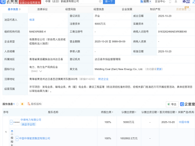 中国中煤在青海达日成立新能源公司