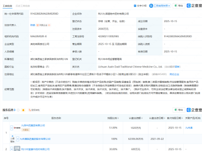 九州通等成立中药材公司