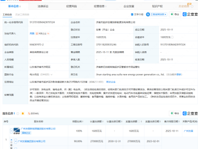 广州发展在济南成立新能源发电公司