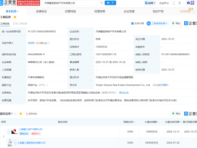 上海建工在天津成立房地產(chǎn)開發(fā)公司