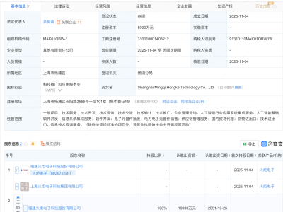 火炬电子新设科技公司,含AI相关业务