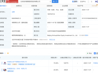 中国信达等成立智联股权投资公司，注册资本约19亿