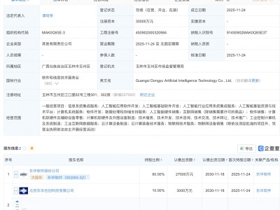 东华软件在广西成立人工智能新公司