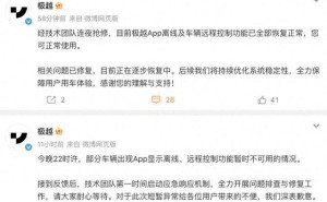 极越汽车App再出故障 远程控制异常 官方紧急抢修后功能已恢复