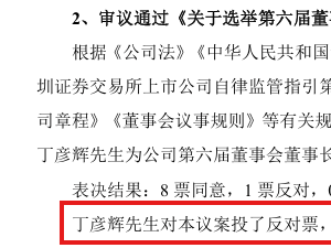 艾比森換屆選舉現(xiàn)插曲：董事長丁彥輝因薪酬不滿投反對票