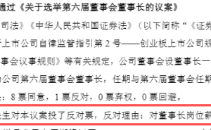 52岁实控人投反对票拒连任董事长:对董事长岗位薪酬存异议