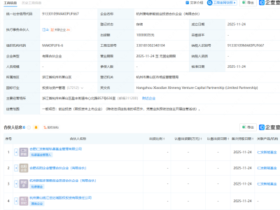 阳光电源等在杭州成立创投合伙企业,出资额10亿元