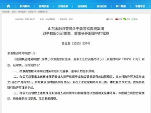 姜雪松任职资格获核准 正式出任浪潮集团财务公司董事长一职