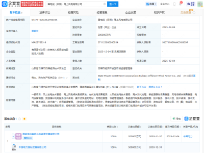 中国电力20亿成立海上风电公司