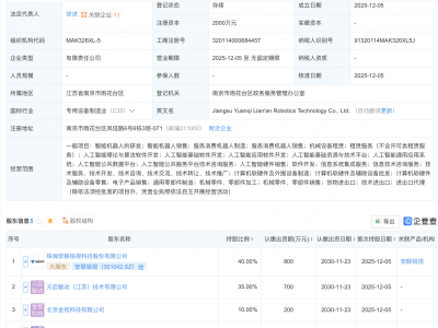 安联锐视等成立机器人科技公司,含AI业务