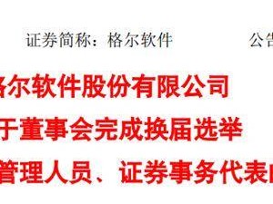 格爾軟件完成換屆:67歲孔令鋼再掌舵 85后兒媳浦茜任職工代表董事
