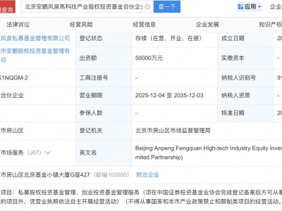 北汽集团等投资新设高科技产业股权投资基金