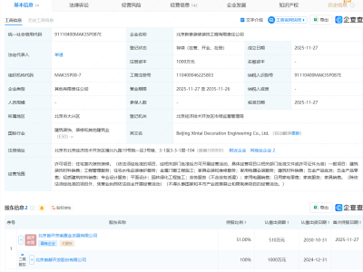 首开股份等成立新公司,含工程管理服务业务