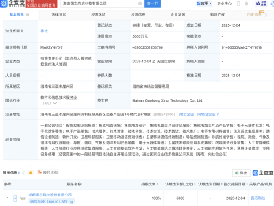 振芯科技新设子公司,含AI及集成电路业务