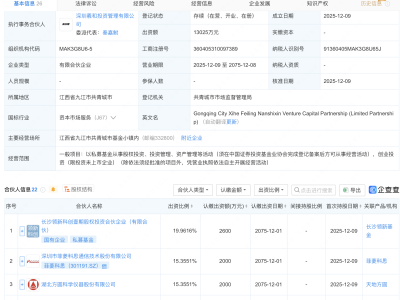 菲菱科思、泰晶科技等新设创投合伙企业