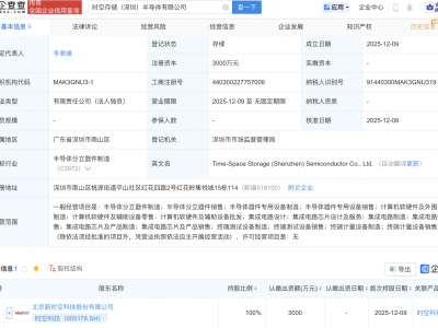 时空科技在深圳成立半导体公司