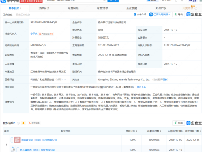 新石器无人车布局扬州,新公司含多项AI业务
