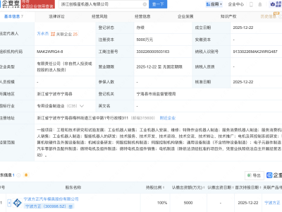 宁波方正投资成立机器人公司