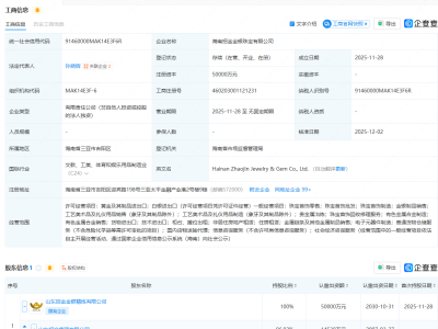 招金集团在海南成立金银珠宝公司，注册资本5亿元