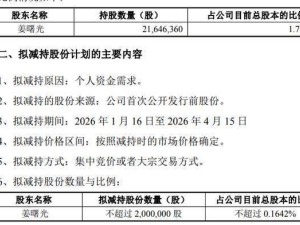 崇达技术副总姜曙光因个人资金需求拟减持股份 持股超1.7%系董事长兄长