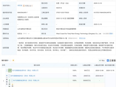 宁德时代在青岛成立新公司，含新能源汽车换电相关业务