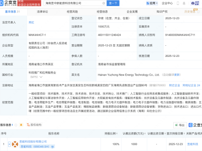 昱能科技成立新公司，含多项AI相关业务
