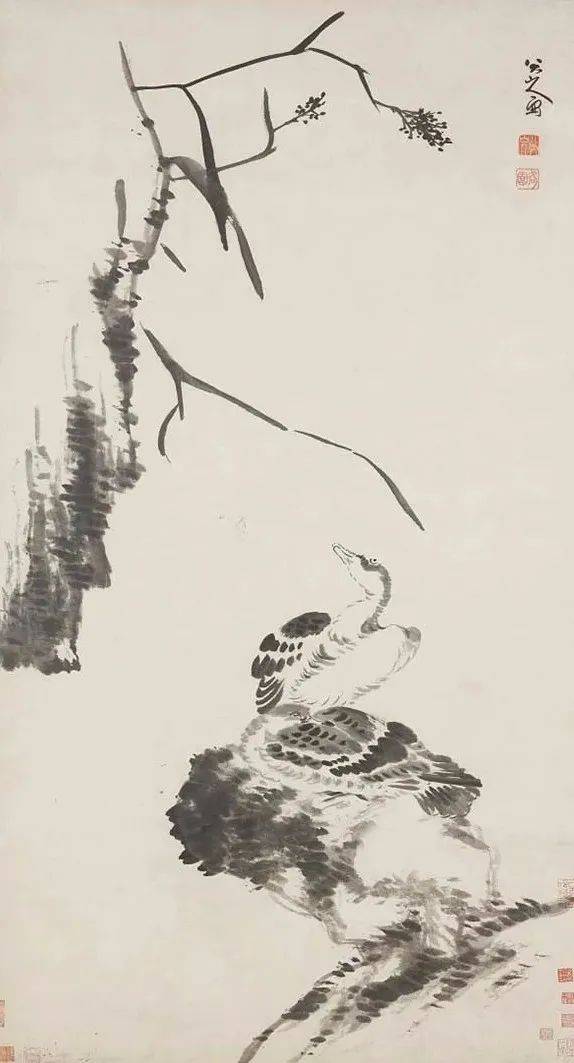清 八大山人 双雁图轴