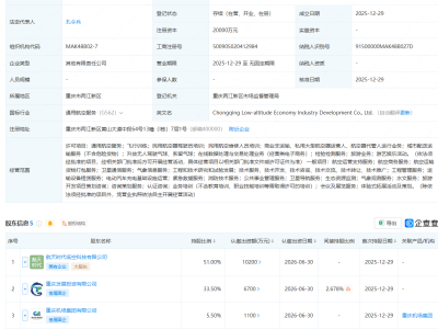 重庆低空经济产业发展公司登记成立