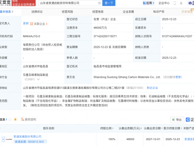 索通发展成立炭材料新公司，注册资本4.6亿