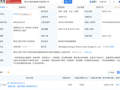 厦门象屿在黑龙江成立储备粮仓储公司