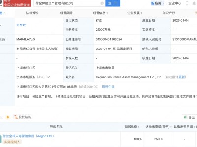 荷兰全球人寿保险集团成立保险资产管理公司