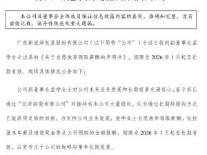 广东新宏泽副董事长孟学弃领百万年薪 专注公司战略长期发展