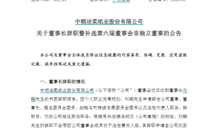 “80后”刘鹏一个月内两辞要职 中顺洁柔高层变动引关注