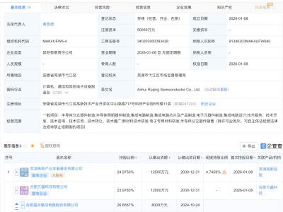 晶合集成持股企业等成立半导体新公司