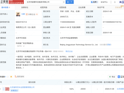 北京国管新设科技服务公司，注册资本2亿元