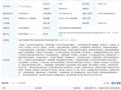 天津生态城绿色发展投资控股集团成立，注册资本50亿