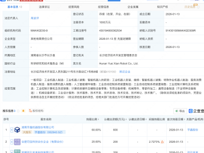 宇晶股份等成立机器人公司