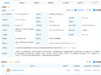 帝科股份成立电子材料公司